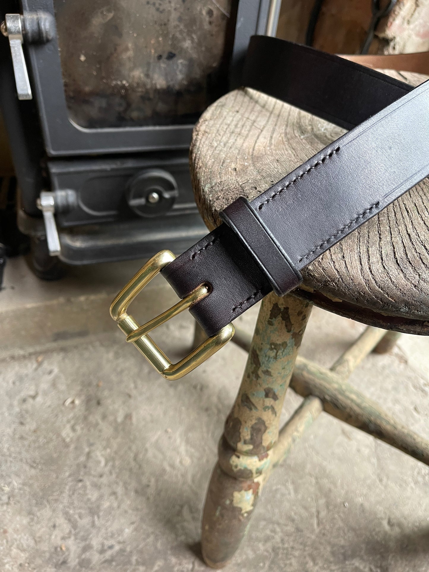 Leather Belt handmade and saddle stitched